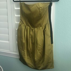 Olive green cocktail dress